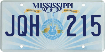MS license plate JQH215