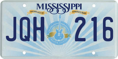 MS license plate JQH216
