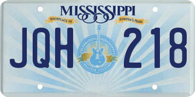 MS license plate JQH218