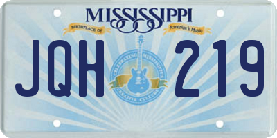 MS license plate JQH219