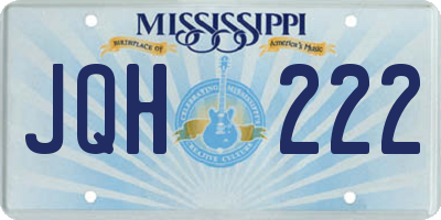 MS license plate JQH222