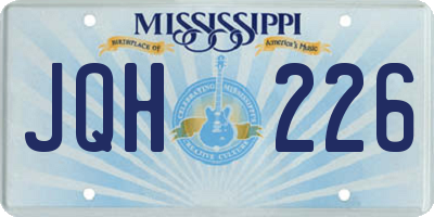 MS license plate JQH226