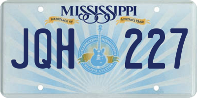 MS license plate JQH227