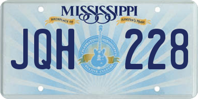 MS license plate JQH228
