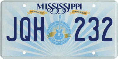 MS license plate JQH232