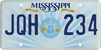 MS license plate JQH234