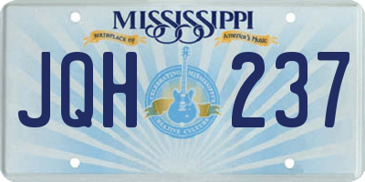 MS license plate JQH237