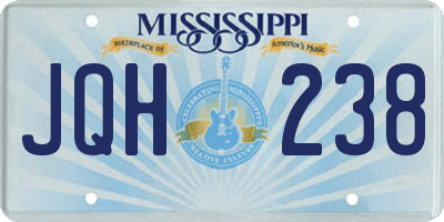 MS license plate JQH238