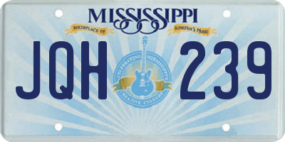 MS license plate JQH239