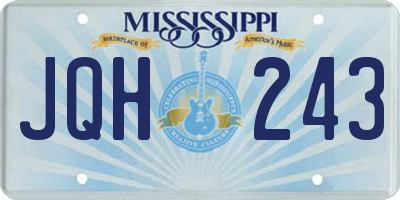 MS license plate JQH243