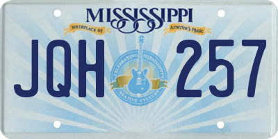 MS license plate JQH257