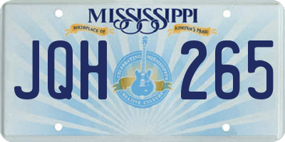 MS license plate JQH265