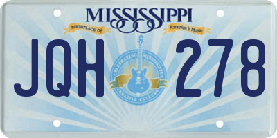 MS license plate JQH278