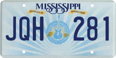 MS license plate JQH281