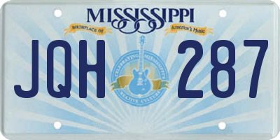 MS license plate JQH287