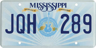 MS license plate JQH289