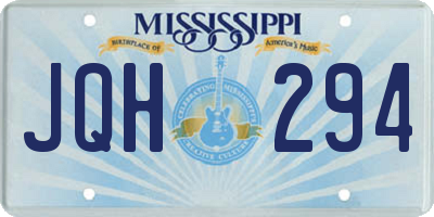 MS license plate JQH294
