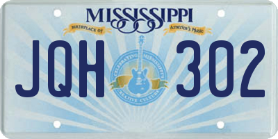 MS license plate JQH302