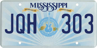 MS license plate JQH303