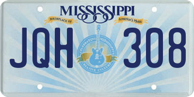 MS license plate JQH308