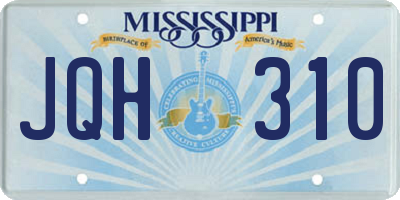 MS license plate JQH310