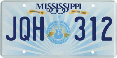 MS license plate JQH312