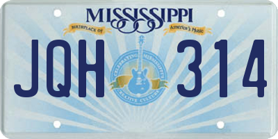 MS license plate JQH314