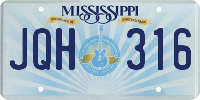 MS license plate JQH316