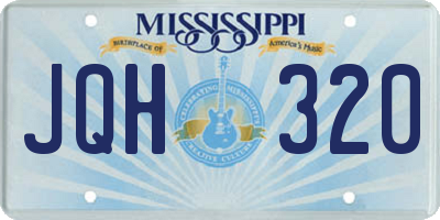 MS license plate JQH320