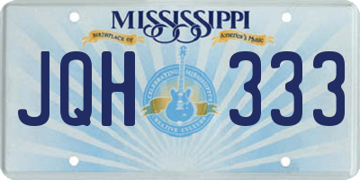 MS license plate JQH333
