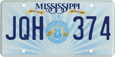 MS license plate JQH374