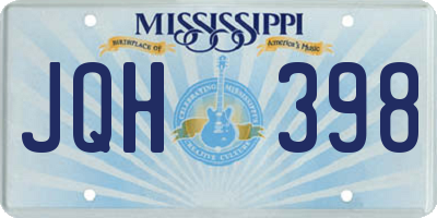 MS license plate JQH398