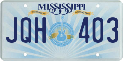 MS license plate JQH403