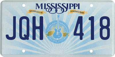 MS license plate JQH418