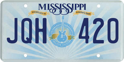 MS license plate JQH420