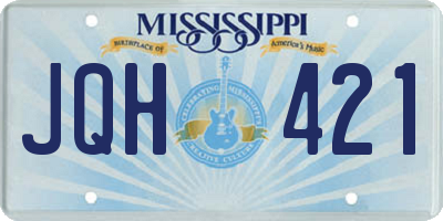 MS license plate JQH421