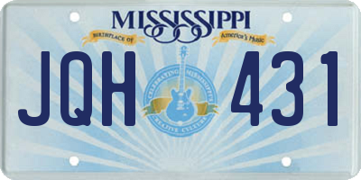 MS license plate JQH431