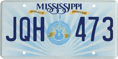 MS license plate JQH473