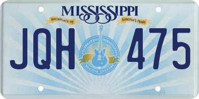 MS license plate JQH475