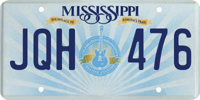 MS license plate JQH476
