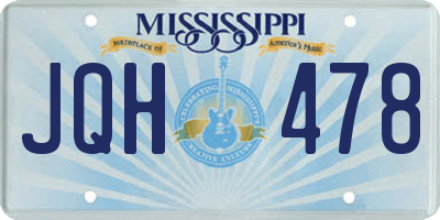 MS license plate JQH478