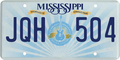 MS license plate JQH504