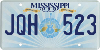 MS license plate JQH523