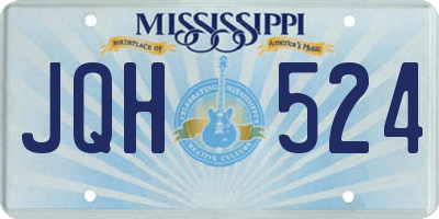 MS license plate JQH524