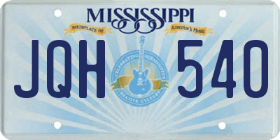 MS license plate JQH540