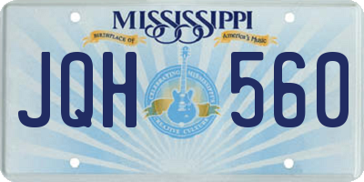 MS license plate JQH560