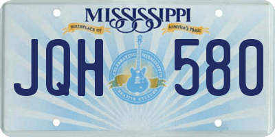 MS license plate JQH580