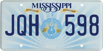 MS license plate JQH598