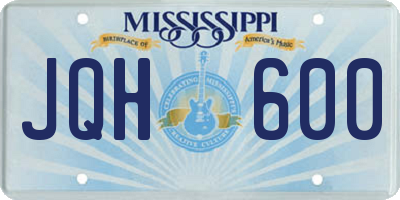 MS license plate JQH600