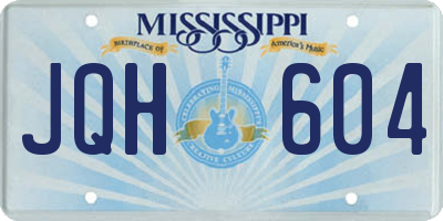 MS license plate JQH604